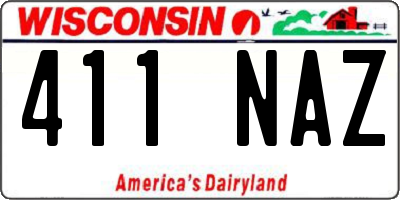 WI license plate 411NAZ