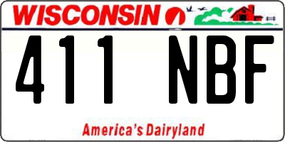 WI license plate 411NBF