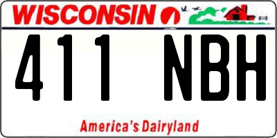 WI license plate 411NBH
