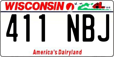 WI license plate 411NBJ