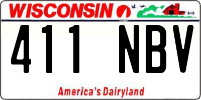 WI license plate 411NBV