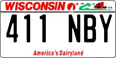 WI license plate 411NBY