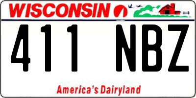 WI license plate 411NBZ