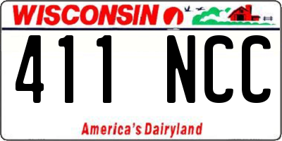 WI license plate 411NCC