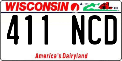 WI license plate 411NCD