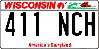 WI license plate 411NCH