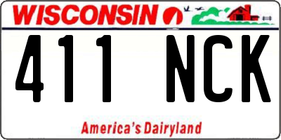 WI license plate 411NCK