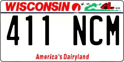 WI license plate 411NCM