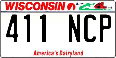 WI license plate 411NCP