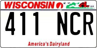 WI license plate 411NCR
