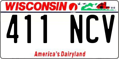 WI license plate 411NCV