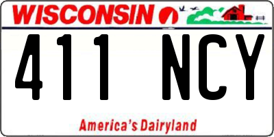 WI license plate 411NCY