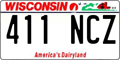 WI license plate 411NCZ