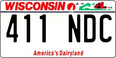 WI license plate 411NDC