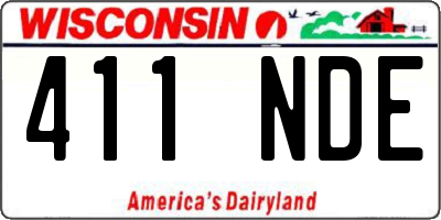 WI license plate 411NDE