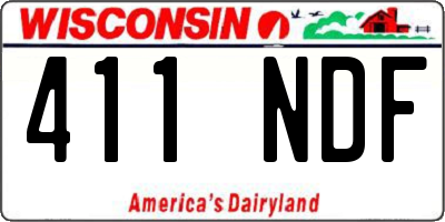 WI license plate 411NDF