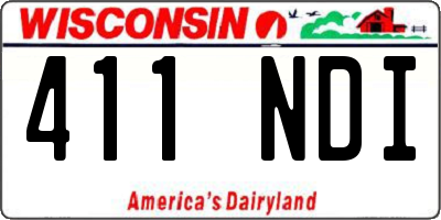 WI license plate 411NDI