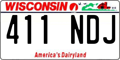 WI license plate 411NDJ
