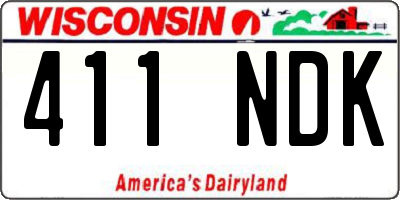 WI license plate 411NDK