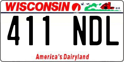 WI license plate 411NDL