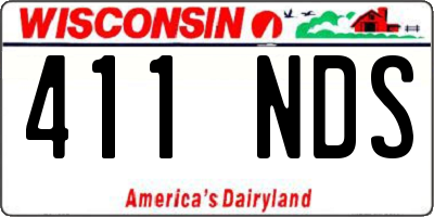 WI license plate 411NDS