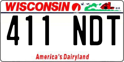 WI license plate 411NDT