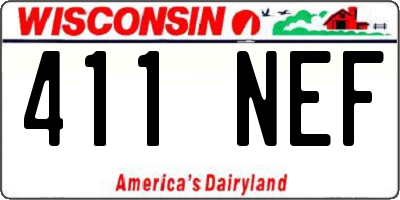 WI license plate 411NEF
