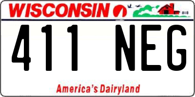 WI license plate 411NEG