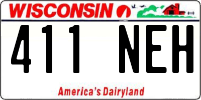 WI license plate 411NEH