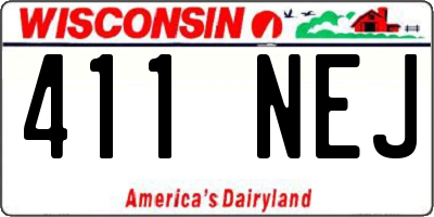 WI license plate 411NEJ