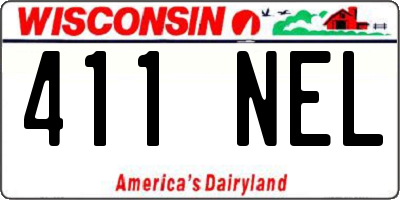 WI license plate 411NEL