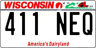 WI license plate 411NEQ