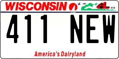 WI license plate 411NEW