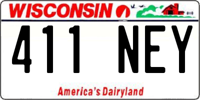 WI license plate 411NEY
