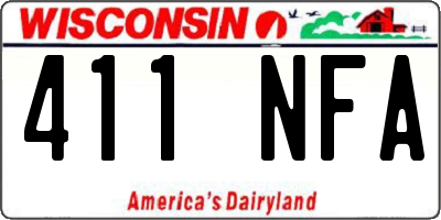 WI license plate 411NFA
