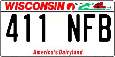 WI license plate 411NFB