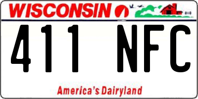 WI license plate 411NFC