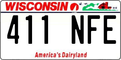WI license plate 411NFE