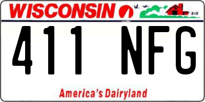 WI license plate 411NFG