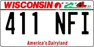WI license plate 411NFI