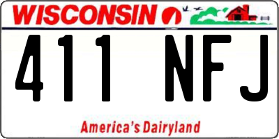 WI license plate 411NFJ