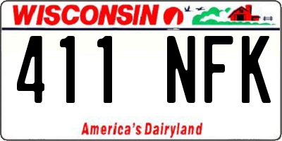 WI license plate 411NFK
