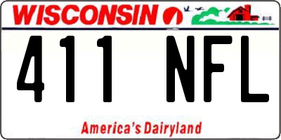 WI license plate 411NFL