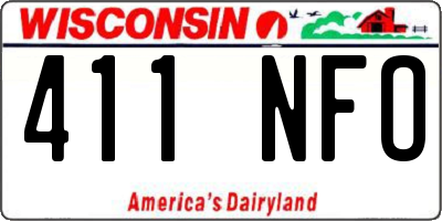 WI license plate 411NFO