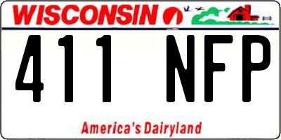 WI license plate 411NFP