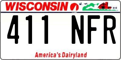 WI license plate 411NFR