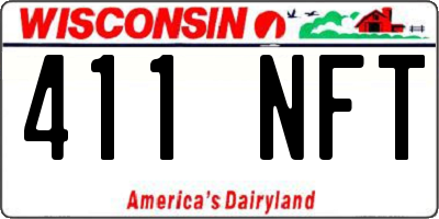WI license plate 411NFT