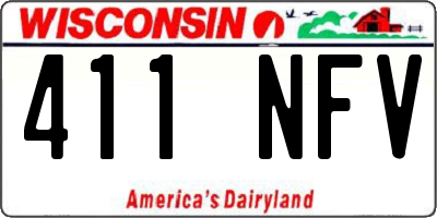 WI license plate 411NFV
