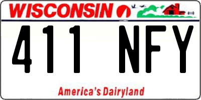 WI license plate 411NFY