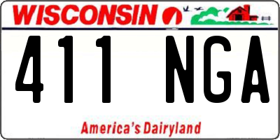 WI license plate 411NGA
